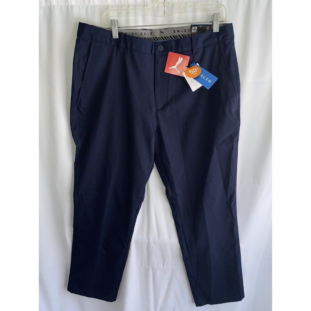 NWT Puma Dealer Golf Pants Mens 36x30 Golf Trousers UPF 50+‎ Navy Blue